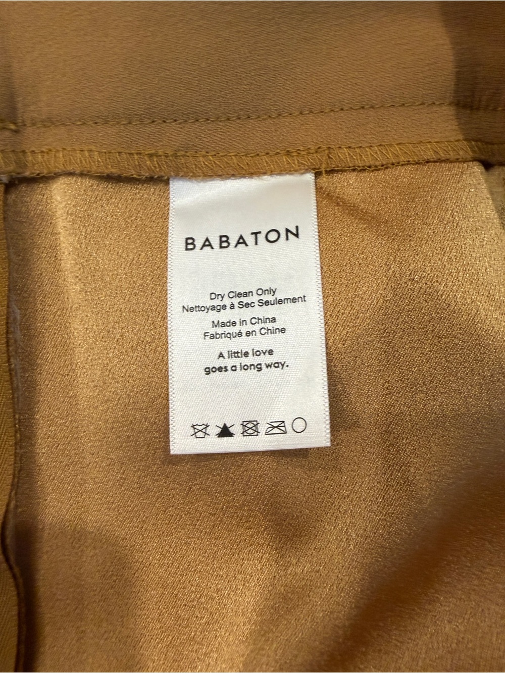 Aritzia Babaton Honey Brown Lincoln Wide Leg Pant Trousers 2 Long NWT - Picture 5 of 9